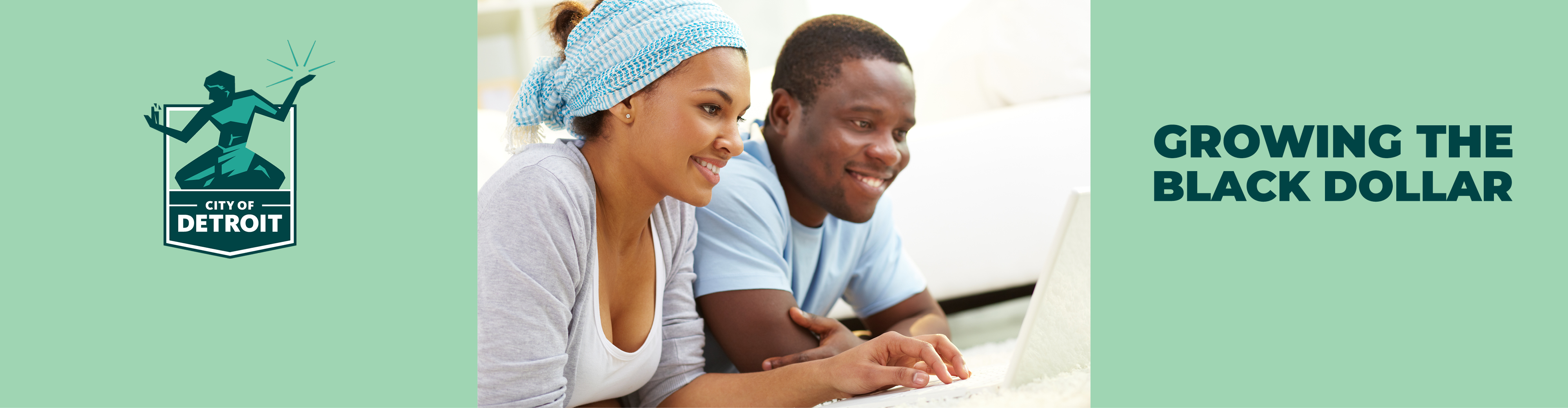 Black couple with laptop
