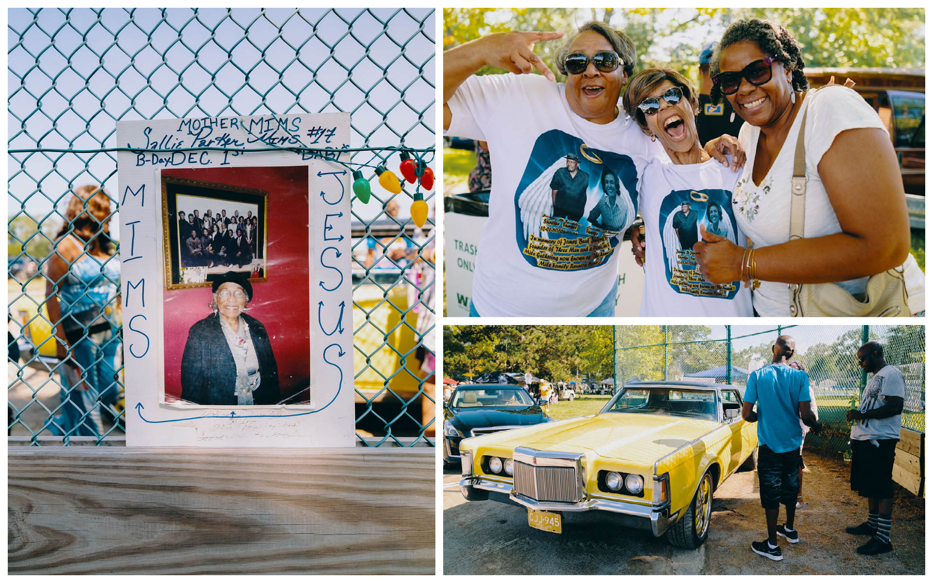 Mother Mims Memorial, Smiling friends, and a Classic car
